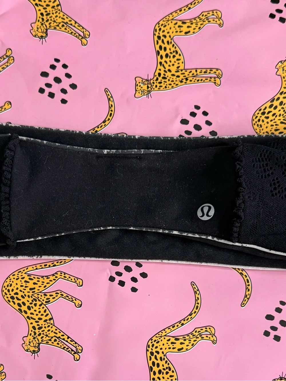 Lululemon Reversible Floral Lace Wide Headband Black One Size